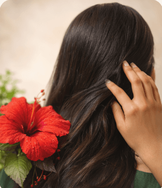 Supports softness and shine for hibiscus hair oil users