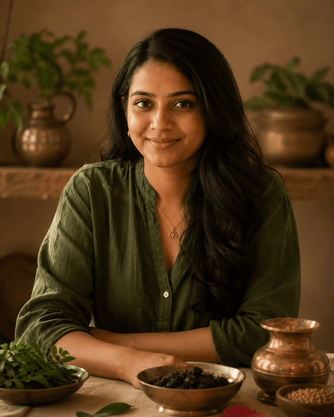 Warm founder story visual for RUVS Naturals small-batch hair oil