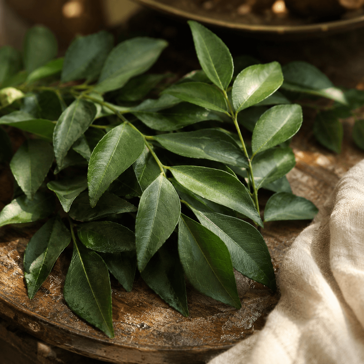 Curry leaves used in RUVS Naturals Hibiscus Hair Oil