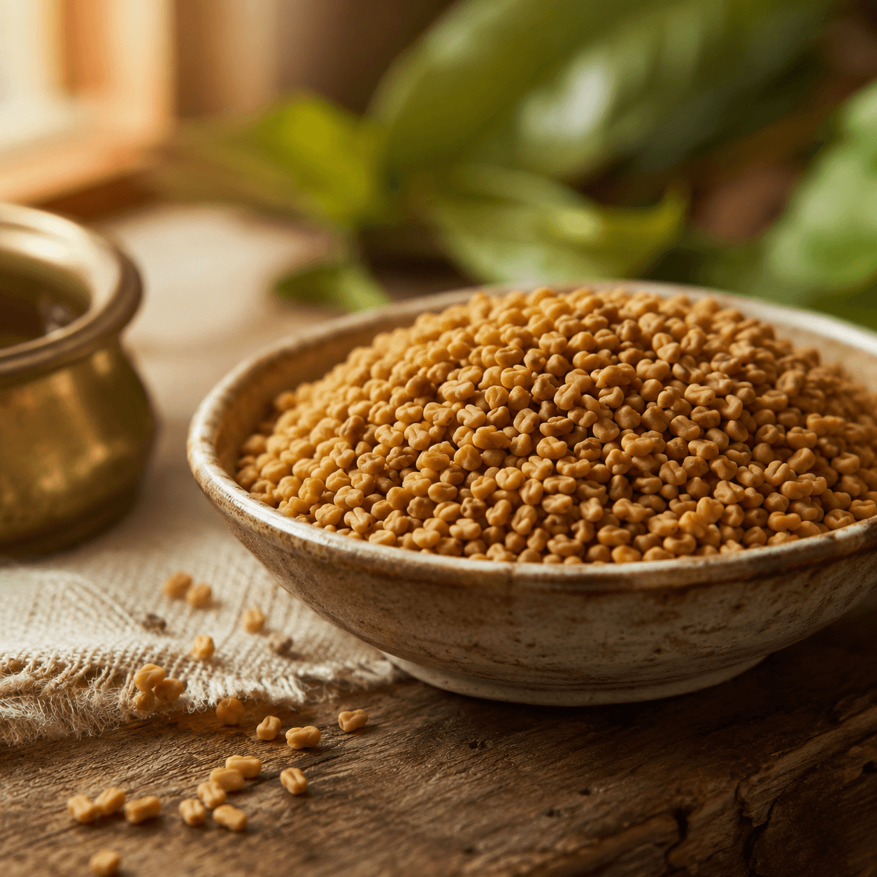 Fenugreek seeds used in RUVS Naturals Hibiscus Hair Oil