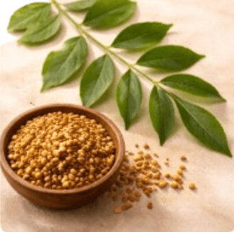 Curry Leaves used in the RUVS Naturals hibiscus hair oil formula