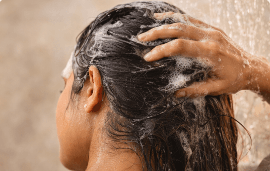 Cleanse softly step in the RUVS Naturals hibiscus hair oil routine